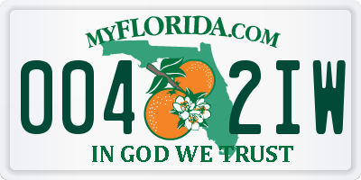 FL license plate 0042IW