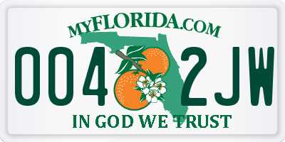 FL license plate 0042JW