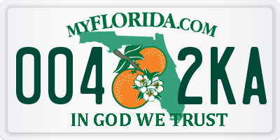 FL license plate 0042KA