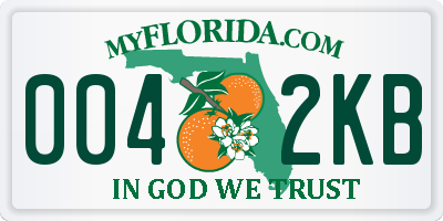 FL license plate 0042KB
