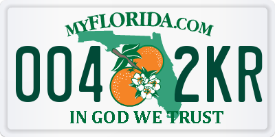 FL license plate 0042KR