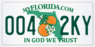 FL license plate 0042KY
