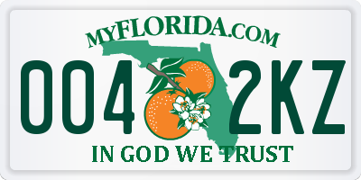 FL license plate 0042KZ