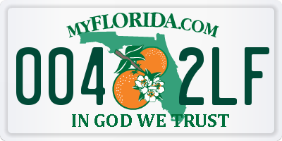 FL license plate 0042LF