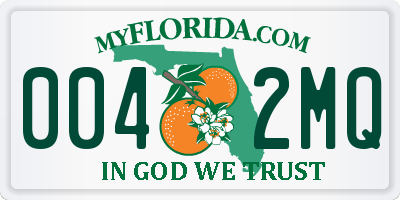 FL license plate 0042MQ