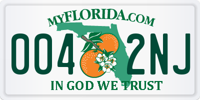 FL license plate 0042NJ