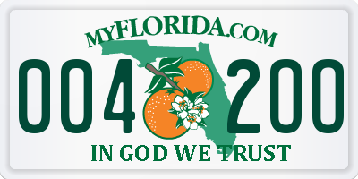 FL license plate 0042OO