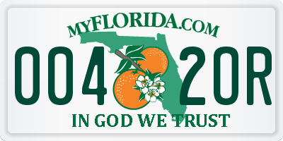 FL license plate 0042OR