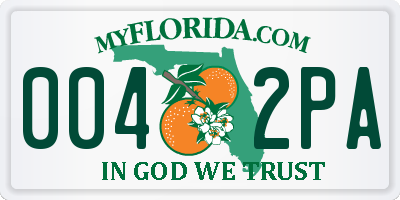 FL license plate 0042PA