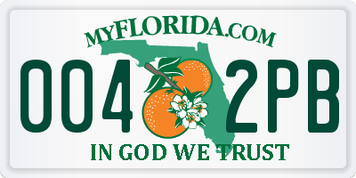 FL license plate 0042PB