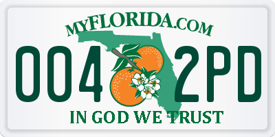 FL license plate 0042PD