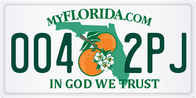 FL license plate 0042PJ