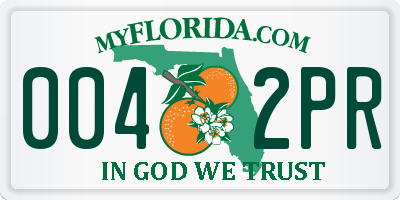 FL license plate 0042PR