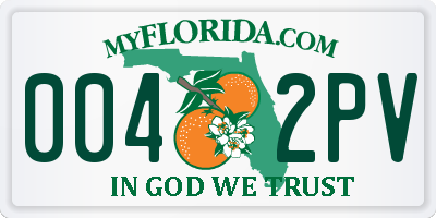 FL license plate 0042PV