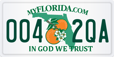 FL license plate 0042QA