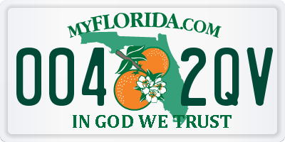 FL license plate 0042QV