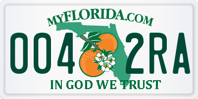 FL license plate 0042RA