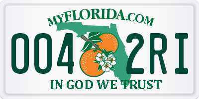 FL license plate 0042RI
