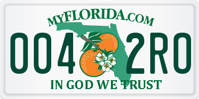 FL license plate 0042RO