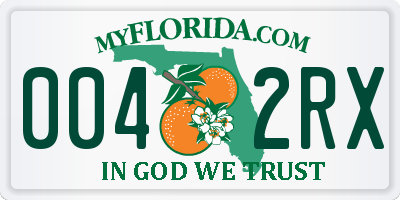 FL license plate 0042RX