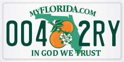 FL license plate 0042RY