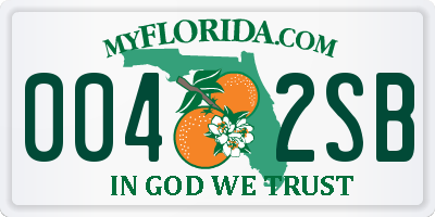 FL license plate 0042SB