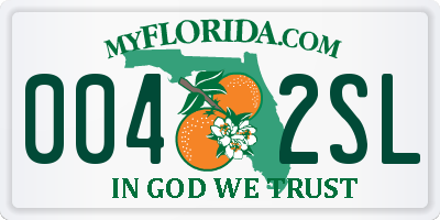 FL license plate 0042SL