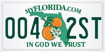 FL license plate 0042ST