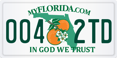 FL license plate 0042TD