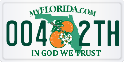 FL license plate 0042TH