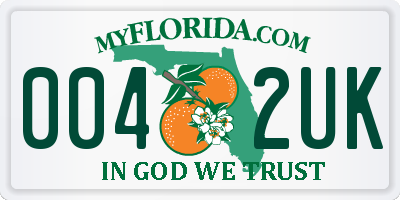 FL license plate 0042UK