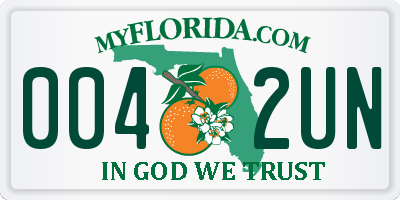 FL license plate 0042UN