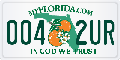 FL license plate 0042UR