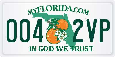 FL license plate 0042VP