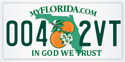 FL license plate 0042VT