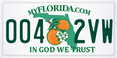 FL license plate 0042VW