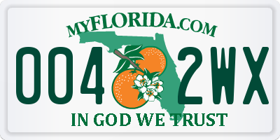 FL license plate 0042WX
