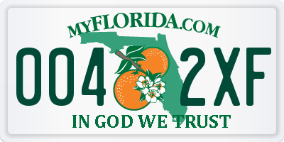 FL license plate 0042XF