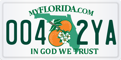 FL license plate 0042YA
