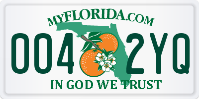 FL license plate 0042YQ