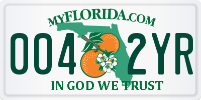 FL license plate 0042YR