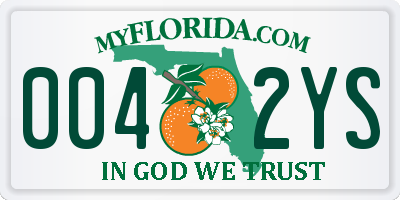 FL license plate 0042YS