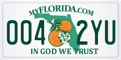 FL license plate 0042YU