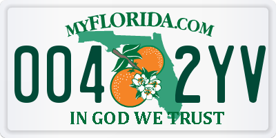 FL license plate 0042YV