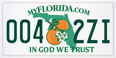 FL license plate 0042ZI