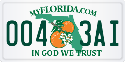 FL license plate 0043AI