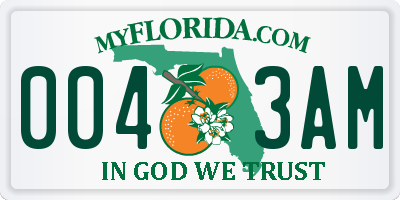 FL license plate 0043AM