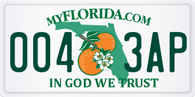 FL license plate 0043AP