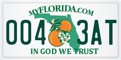 FL license plate 0043AT