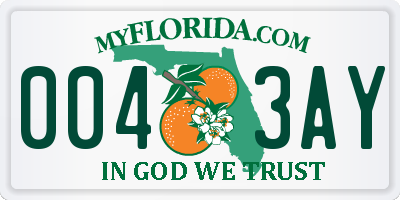 FL license plate 0043AY